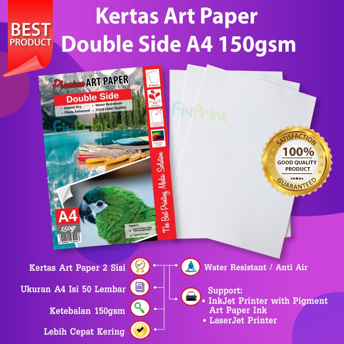 Jual Kertas Art Paper A4 150gsm isi 50 lembar Paper Art 150 gsm FI1239 Shopee Indonesia