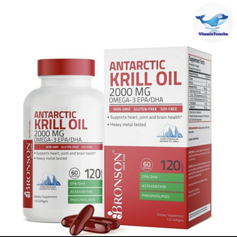 Jual Bronson Antarctic Krill Oil 1000 mg 2000 mg Omega 3 60 120