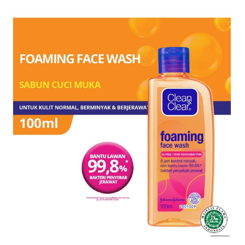 Jual CLEAN & CLEAR FOAMING FACE WASH 100 ml Shopee Indonesia