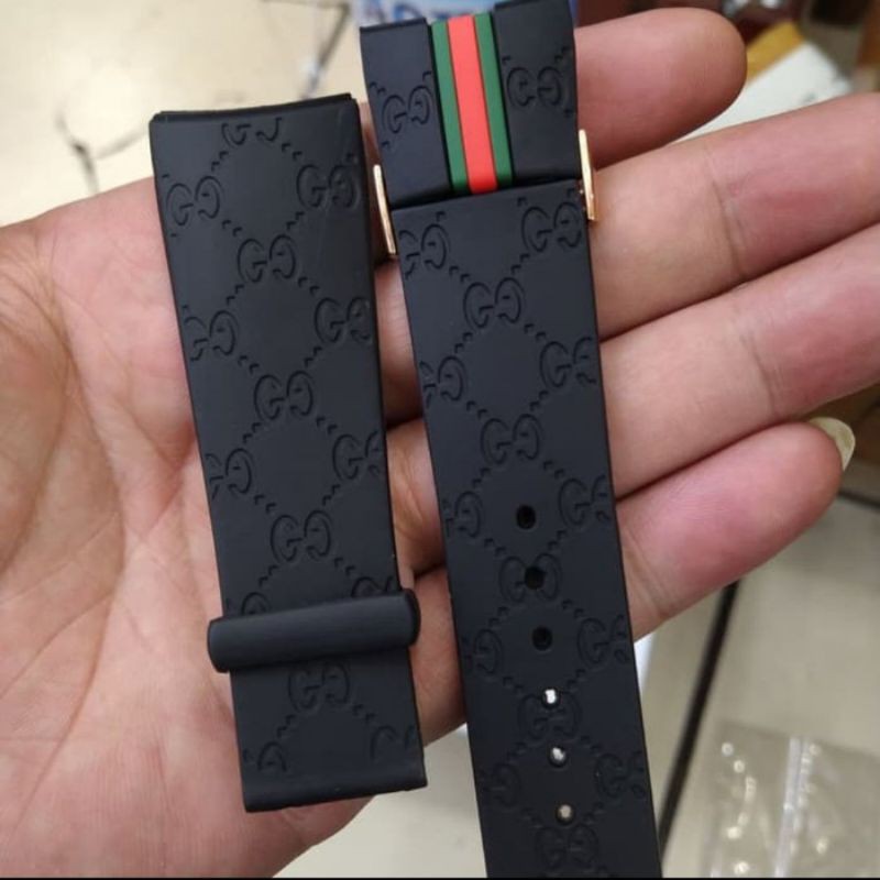 Jual Tali Jam Tangan Karet Gucci Digital Analog Rubber Strap Hijau