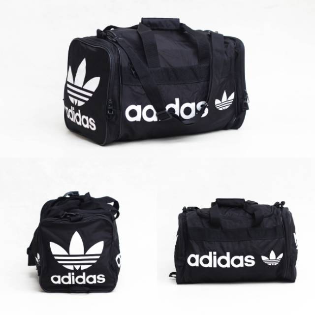 Jual Adidas santiago duffer bag black logo white Shopee Indonesia