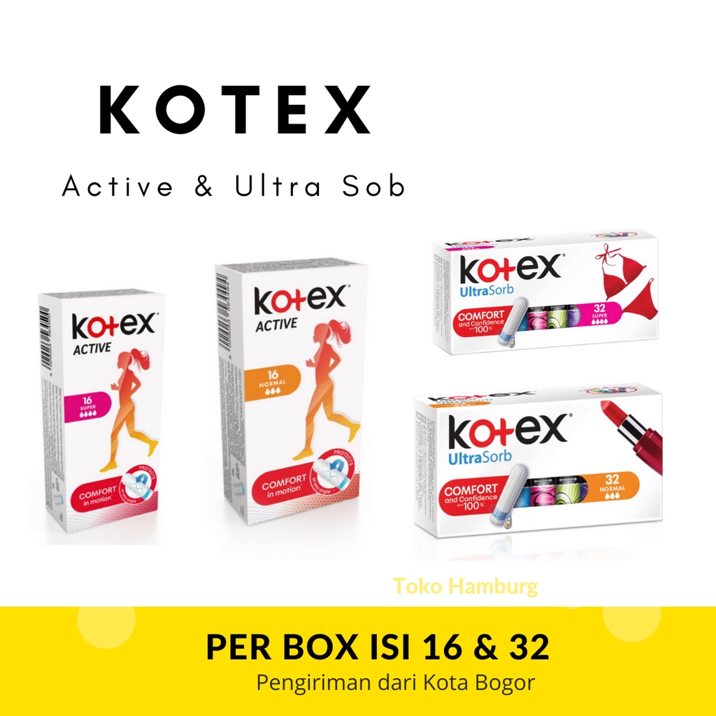 Jual Tampon Kotex Active & Ultra Sob Per Box 16 & 32 Shopee Indonesia