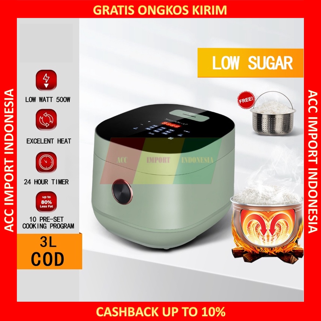 Jual Rice Cooker Low Carbo Sugar Magic Com Penanak Nasi Rendah Gula 3L