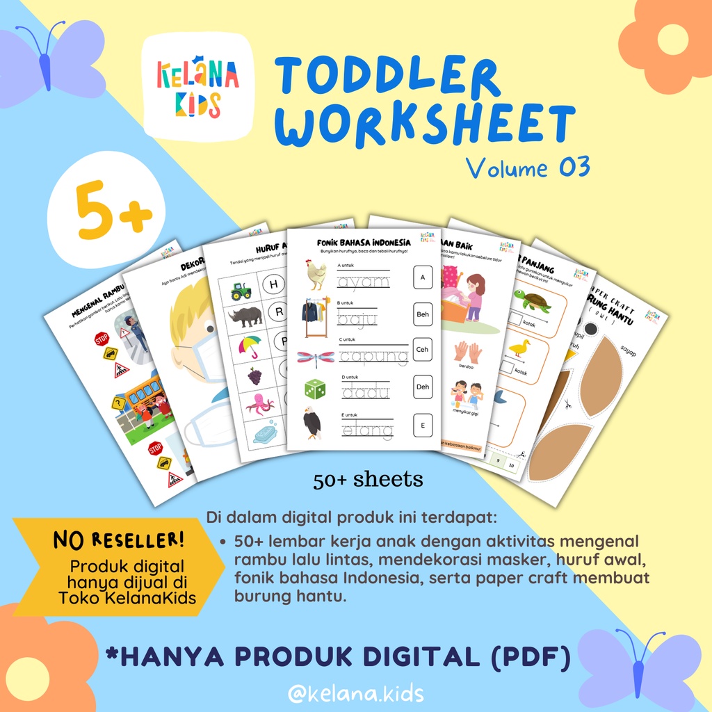 Jual Printable Worksheet Vol 03 Untuk Anak Usia 5 Tahun TK PAUD 55