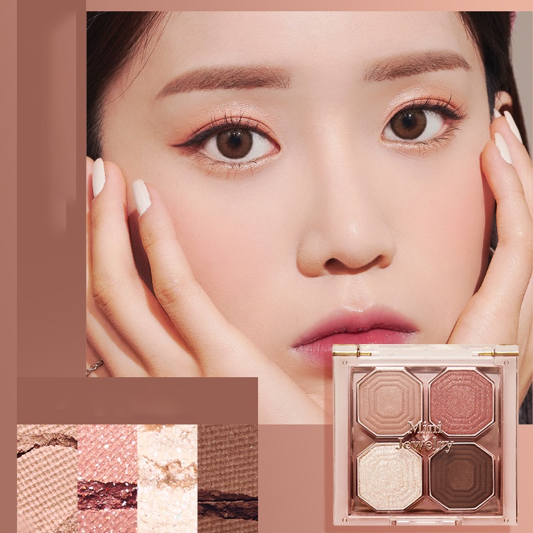 Jual EYESHADOW DIKALU 4 Warna Matte Glitter Eyeshadow Korea Mini EYESHADOW PALETTE Shopee