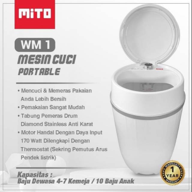 Jual Mesin Cuci Portable Mito WM 1 / Washing Machine Shopee Indonesia