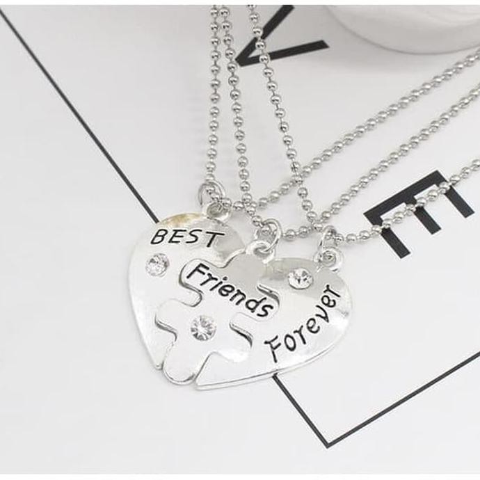 Jual Set 3 Kalung Heart Bff Best Friends Forever Shopee Indonesia