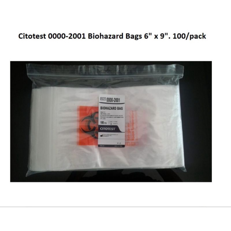 Jual Biohazard Bag 15x23 cm Disposable Specimen Bag 6x9' Citotest 1 pcs