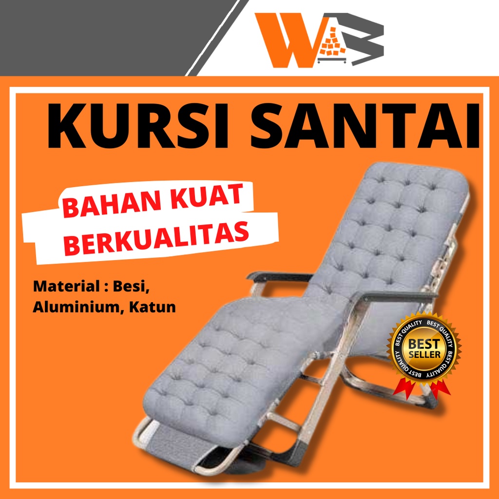 Jual COD Kursi Lipat Kerja Folding Recliner Lounge Chair / Kursi