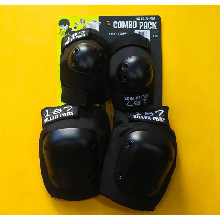 Jual Skateboard Pads Combo Pack 187 Killer Full Black / Dekker