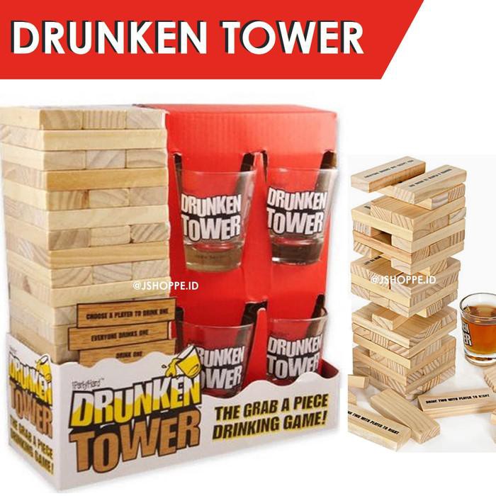Jual ( Mainan Prank ) Drunken Tower (Jenga Drinking Challenge) Shopee