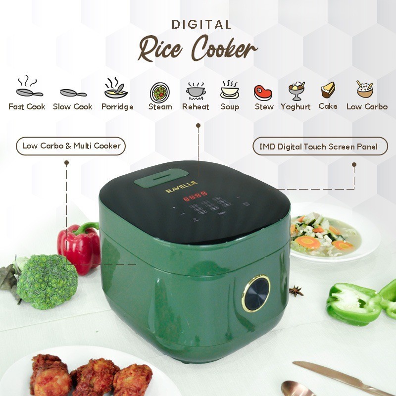 Jual Ravelle Digital Low Carbo Premium Rice Cooker 3 Liter Low Sugar Shopee Indonesia
