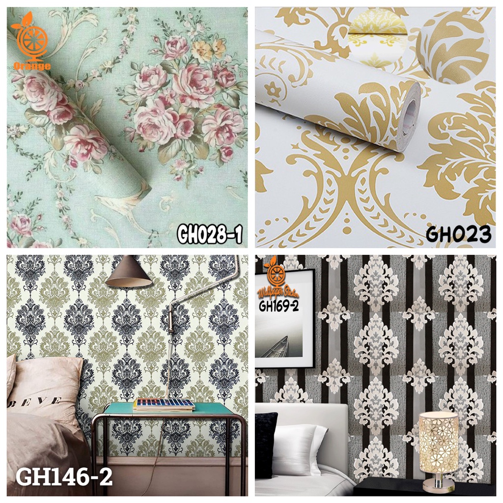 Jual Wallpaper Stiker Motif Shabby Wallpaper Dinding Shabby Hijau Tosca Wallstiker Ukuran 45 cm
