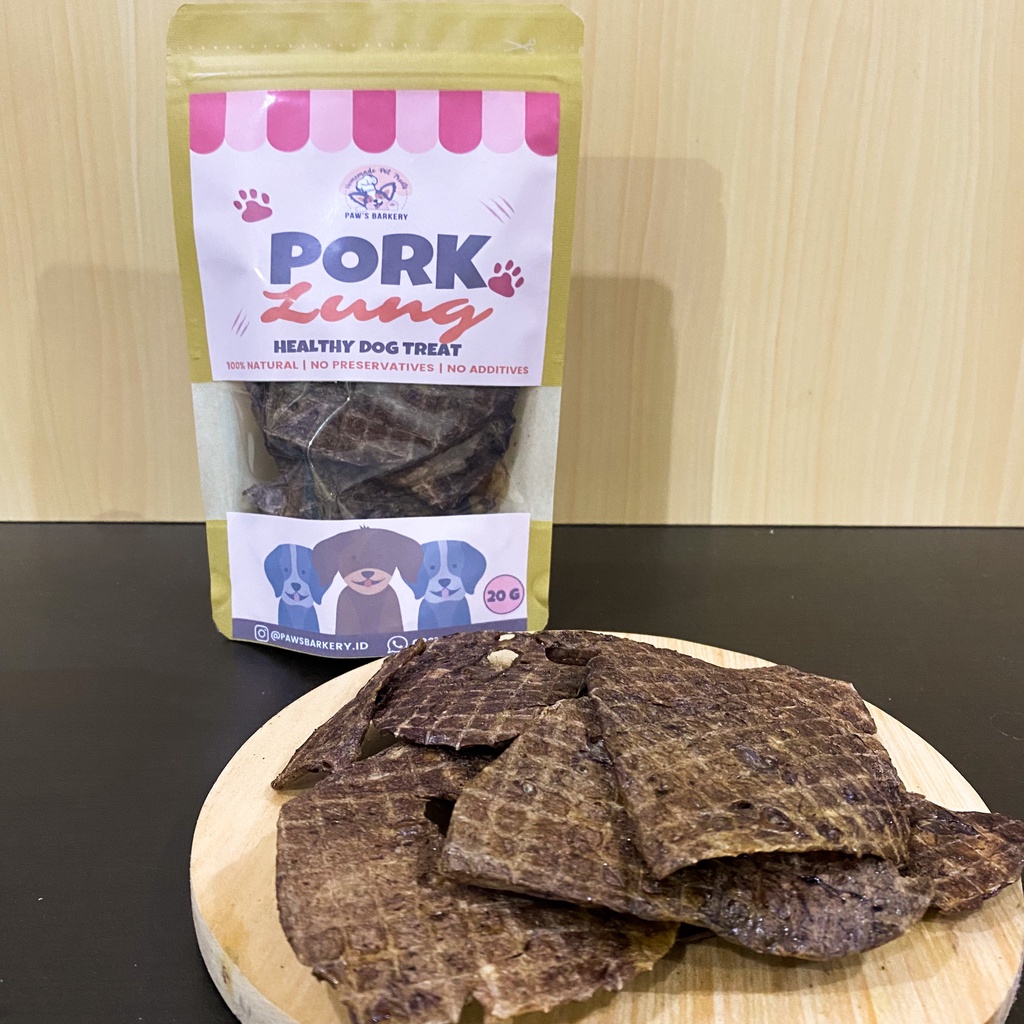 Jual Dehydrated Pork Lung / Paru Babi Jerky (Homemade Dog Treat / Dog