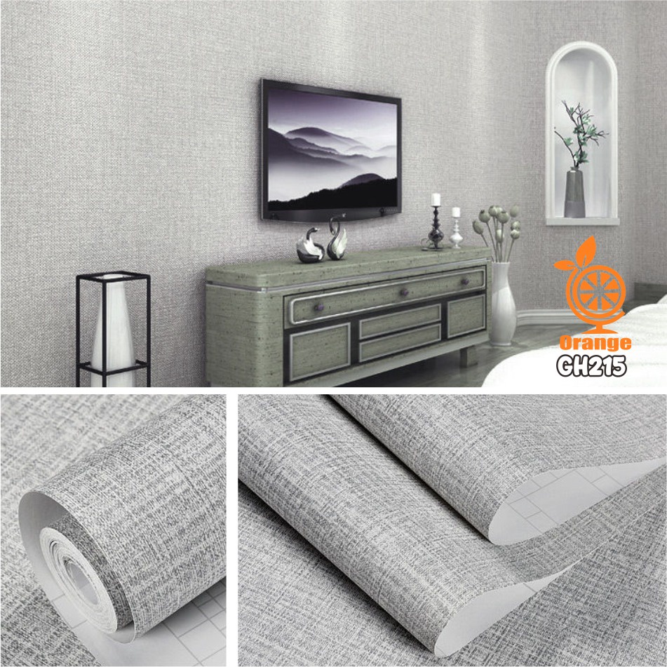 Jual Wallpaper Dinding Ukuran 45cm x 10m / Motif Rajut Abu Wallpaper
