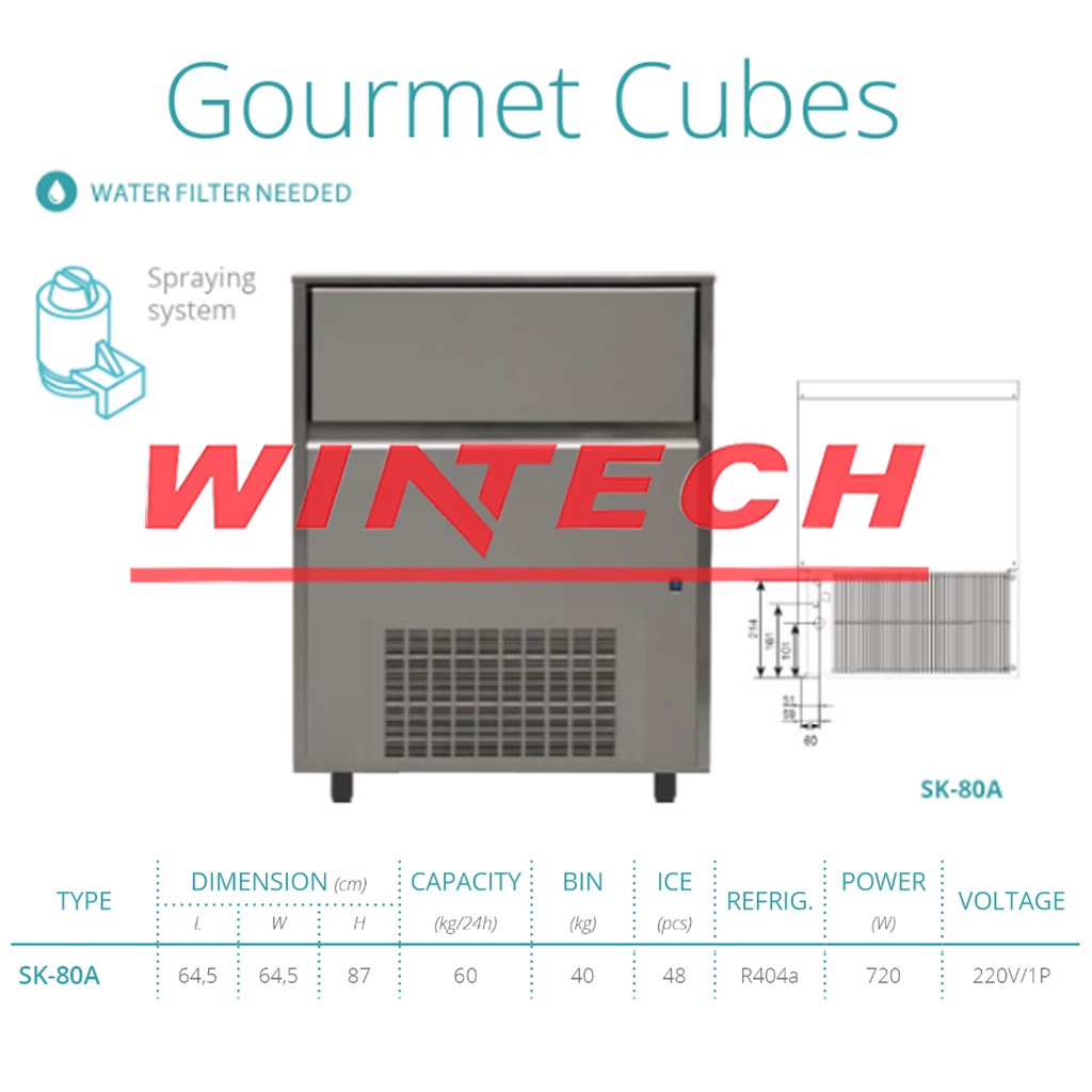 Jual GEA SS80A SS80A Gourmet Cubes Mesin Pembuat Es Ice Maker Machine