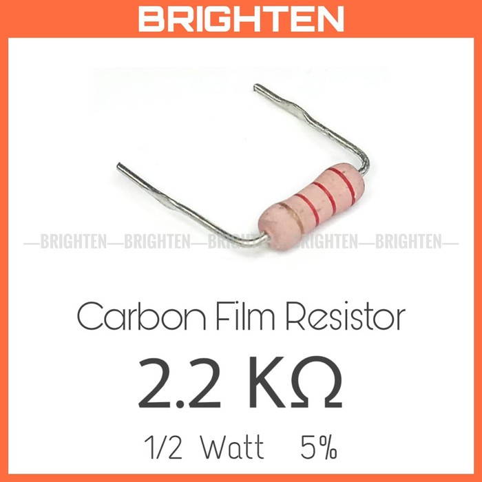 Jual Resistor 2.2 Kohm 1/2 Watt 5 2K2 2.2Kohm Carbon Film Resistor