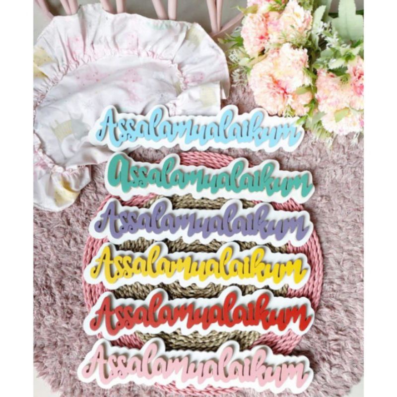 Jual HOME DECOR TULISAN PINTU MASUK RUMAH ASSALAMUALAIKUM CUSTOM HIASAN