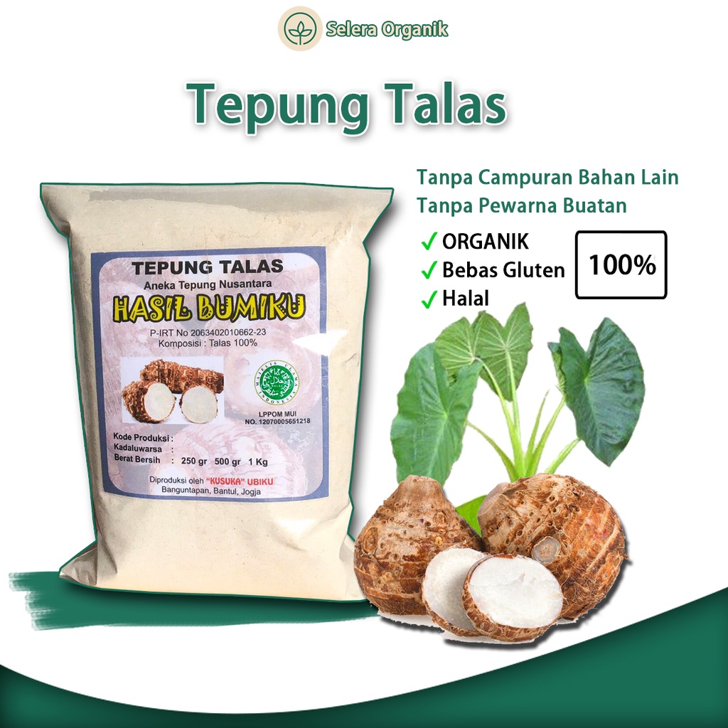 Jual Tepung Talas Tales Organik 1kg Bebas Gluten Free Selera Organik