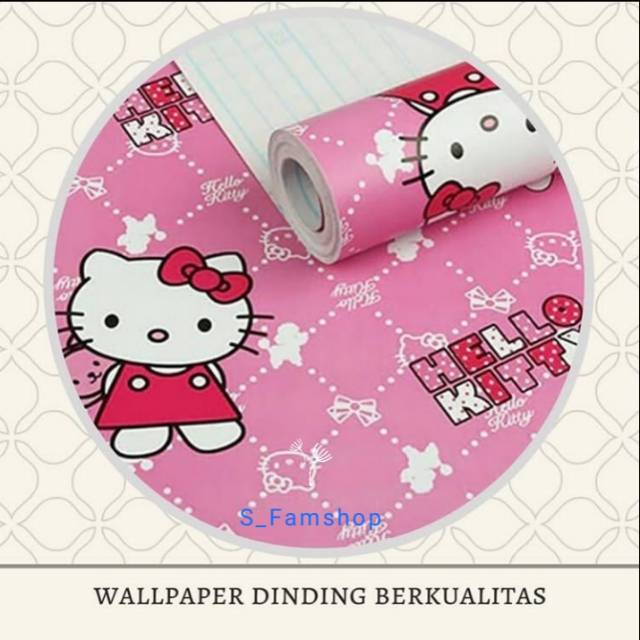 Jual Stiker dinding wallpaper motif Hello Kitty Shopee Indonesia