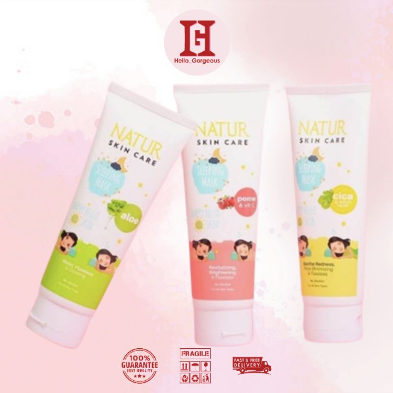 Jual Natur Skincare Sleeping Mask Cica Aloe Vera Pomegrenate / NATUR