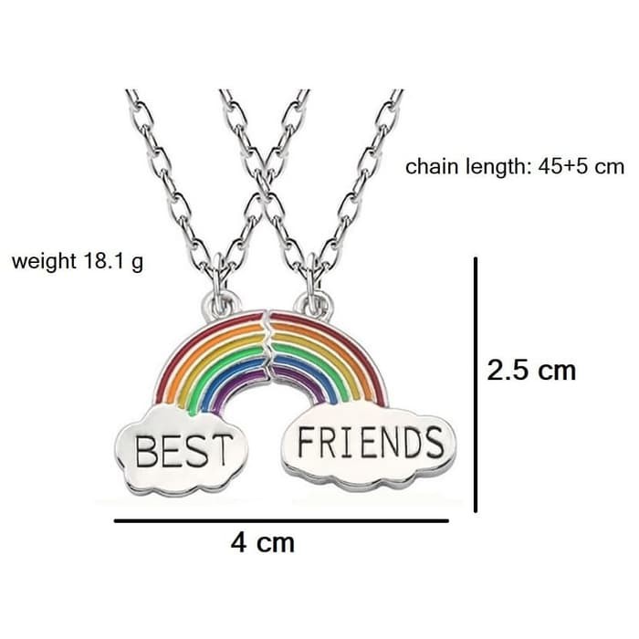 Jual Set 2 Kalung Rainbow BFF Best Friends Forever Pelangi Shopee