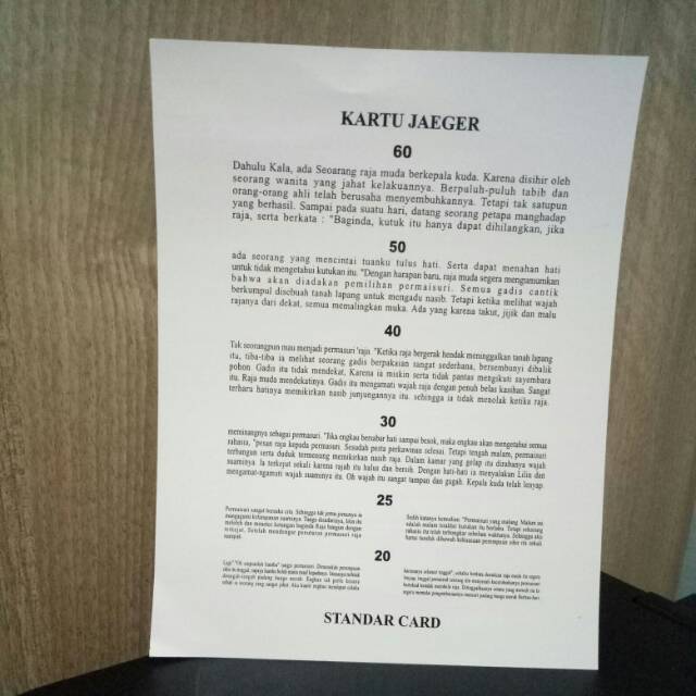 Jual Kartu Jeger / Kartu Jaeger / Kartu Jegger /Kartu Jaiger Shopee