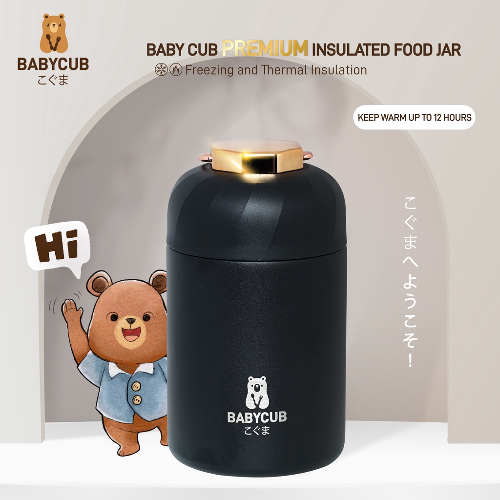 Jual Termos Bekal Makan Mpasi Bayi Food Jar Tahan Panas Hitam 600 ml