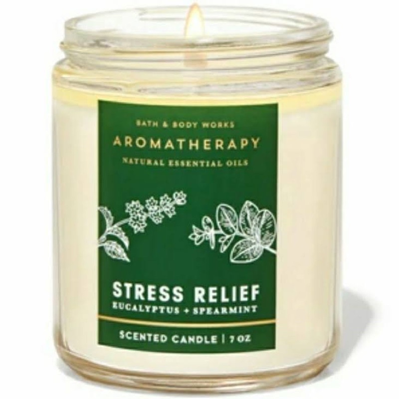 Jual BATH BODY WORKS BBW STRESS RELIEF Eucalyptus tea single wick