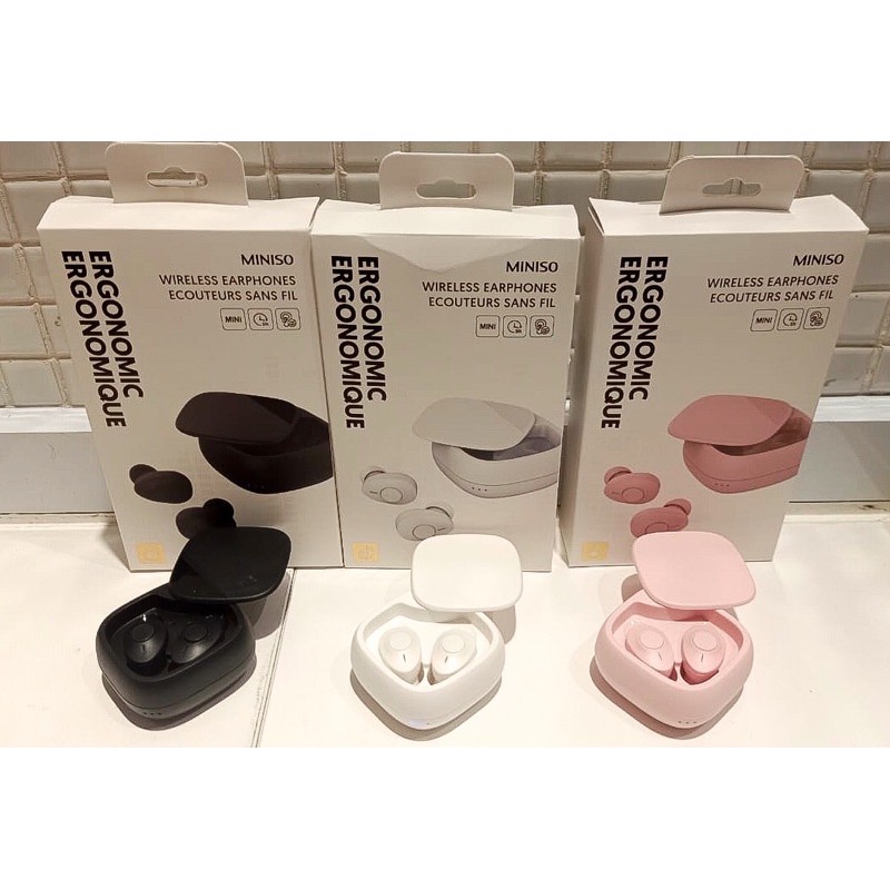 Jual WIRELESS EARPHONES MINISO ERGONOMIC NEW ARRIVAL HEADSET TANPA