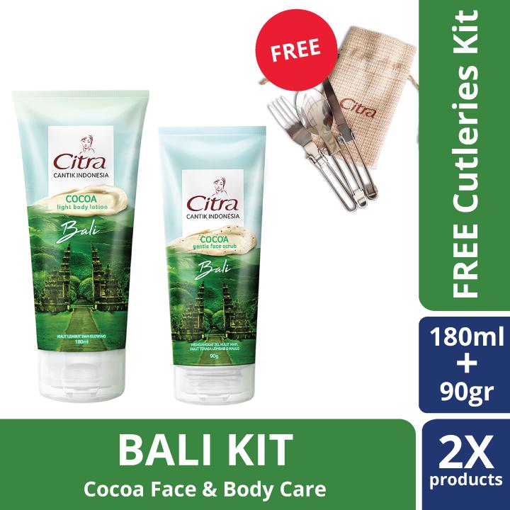 Jual Citra Cocoa Gentle Face Scrub 90 ml & Body Light Lotion 180 ml