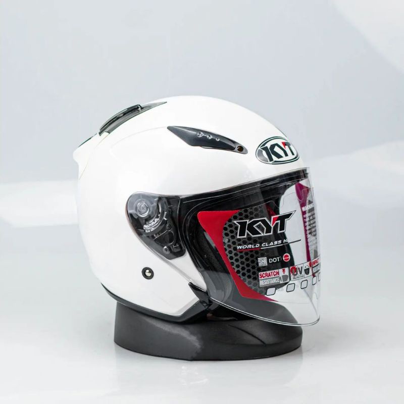 Jual HELM KYT GALAXY FLAT R WHITE ORIGINAL DOUBLE VISOR HELM KYT GALAXY