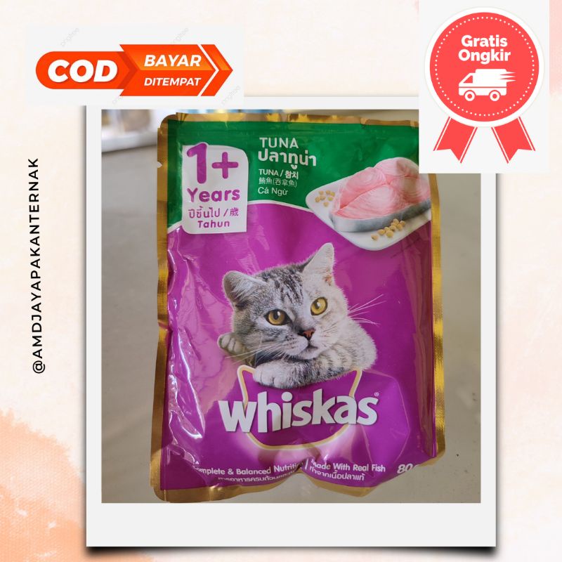 Jual Whiskas Makanan Kucing Basah Rasa Tuna 80 gr Shopee Indonesia