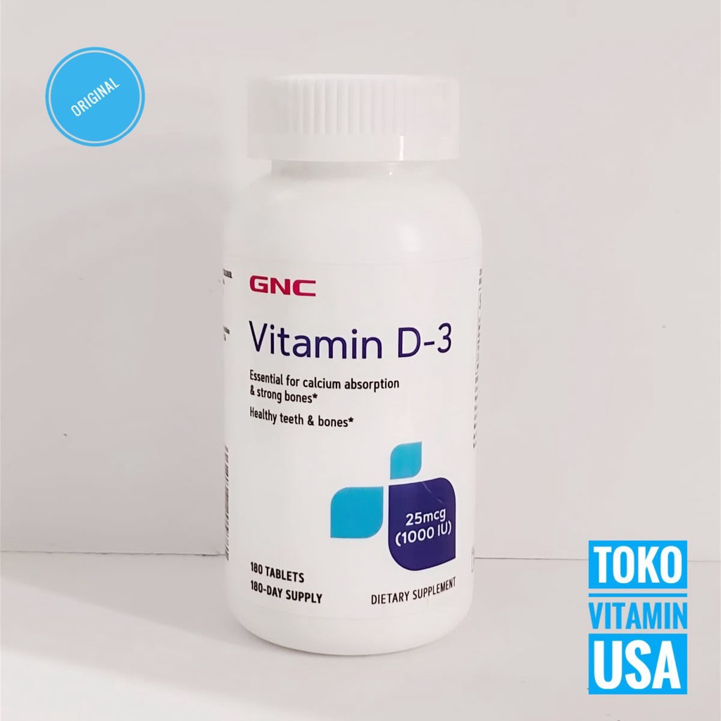 Jual GNC Vitamin D3 1000 IU 25mcg 180 Tablets GNC Vitamin D3 1000IU