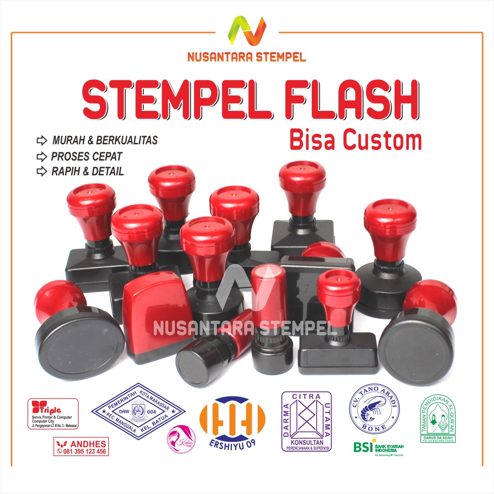 Jual Stempel Custom Flash Warna Otomatis Stampel Usaha Cap Toko