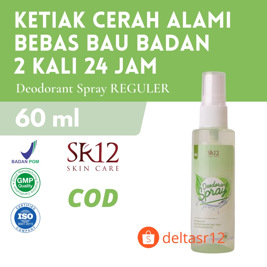 Jual DEODORANT SPRAY REGULER SR12 HERBAL 60 ml BEBAS ALKOHOL AMPUH