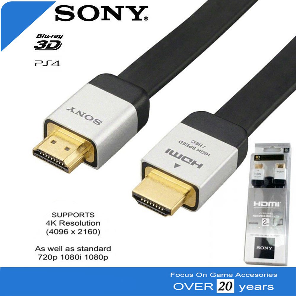 Jual SONY HDMI 3D HDR HD 4K cable kabel 2 meter 2M PS3 PS4 PS5 XBOX 360