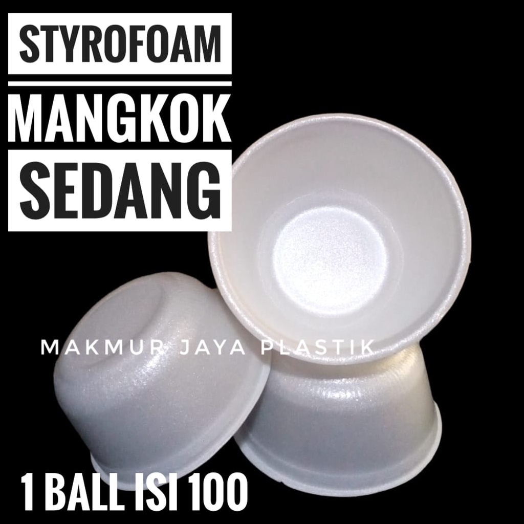 Jual STYROFOAM MANGKOK SEDANG / STEROFOAM BAKSO SIOMAY BULAT ISI 100 PC