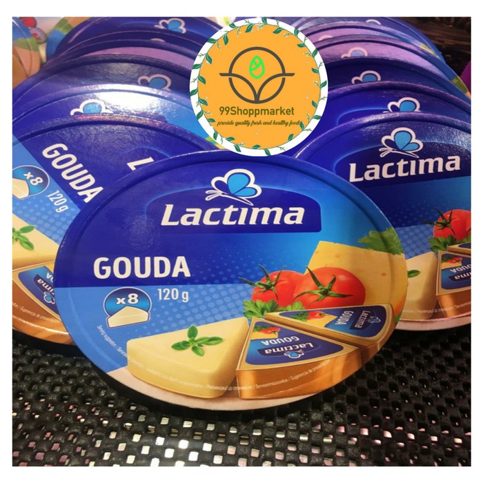 Jual Keju Lactima Cheese portion Gouda 120 gr keju gouda olahan