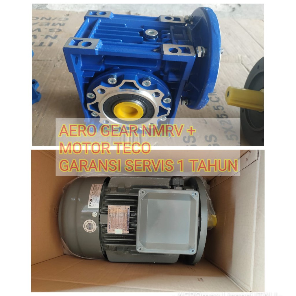 Jual AEROMAX GEAR NMRV + MOTOR TECO TYPE063 RATIO 110 2HP 380V 50HZ