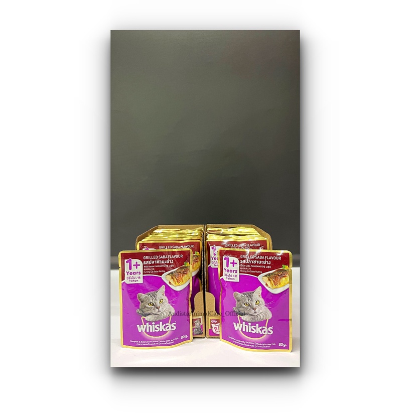 Jual WHISKAS GRILLED SABA FLAVOUR 1+ (1PCS) Shopee Indonesia