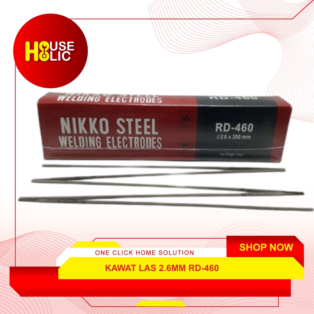 Jual Kawat Las Nikko Steel RD460 2.6mm Per Kg / Steel Welding Electrode Shopee Indonesia