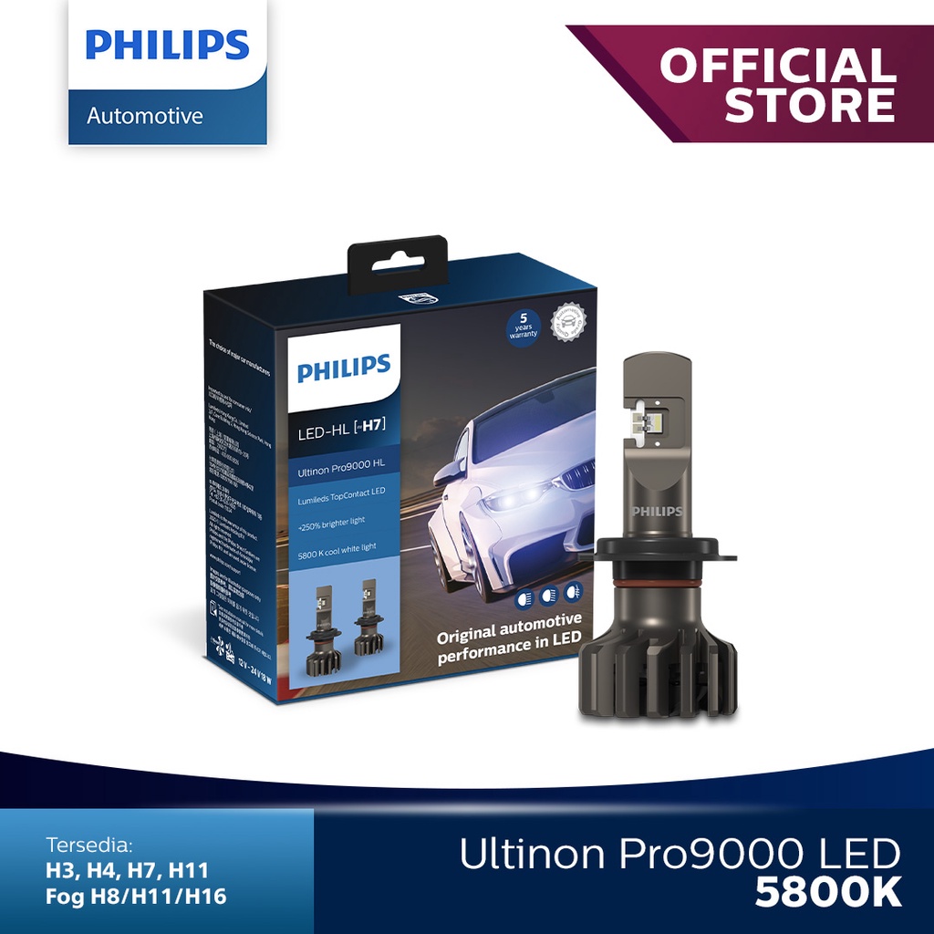 Jual Philips Led Ultinon Pro9000 H7 11972U90 Shopee Indonesia