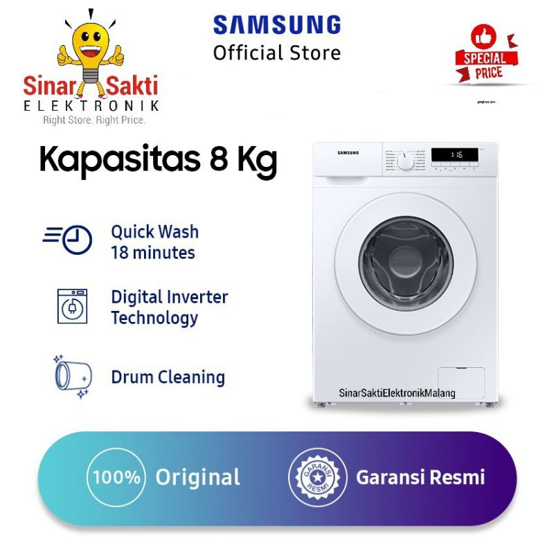 Jual Samsung Mesin Cuci Front Loading 8 kg WW80T3040WW WW80T Quick Wash