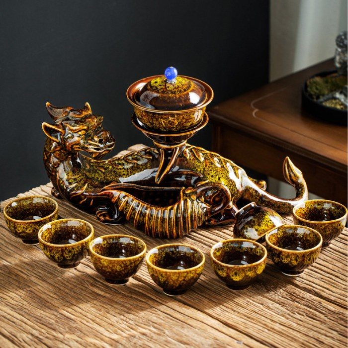 Jual Chinese Dragon Tea Pot Set Premium Ceramic 10 in 1 Shopee Indonesia