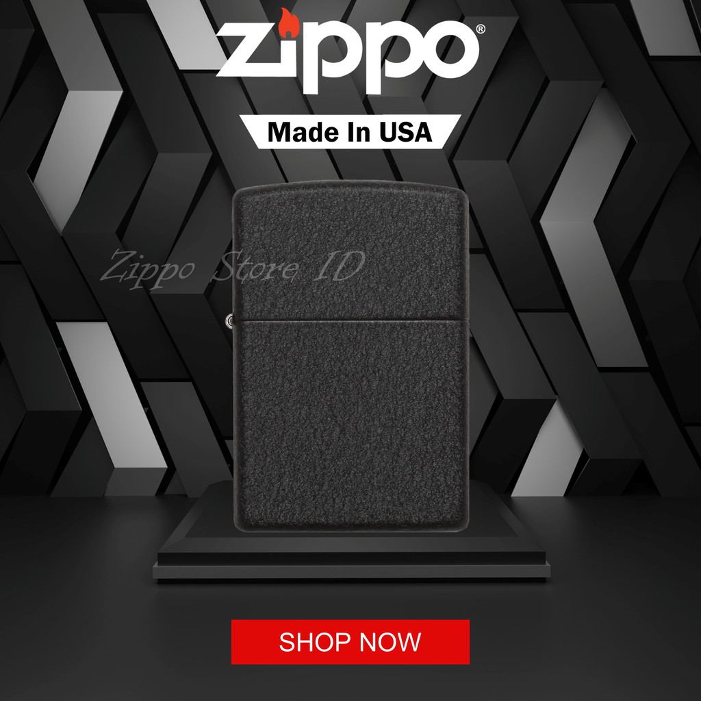 Jual Zippo Classic Black Crackle 236 Garansi Resmi Original USA