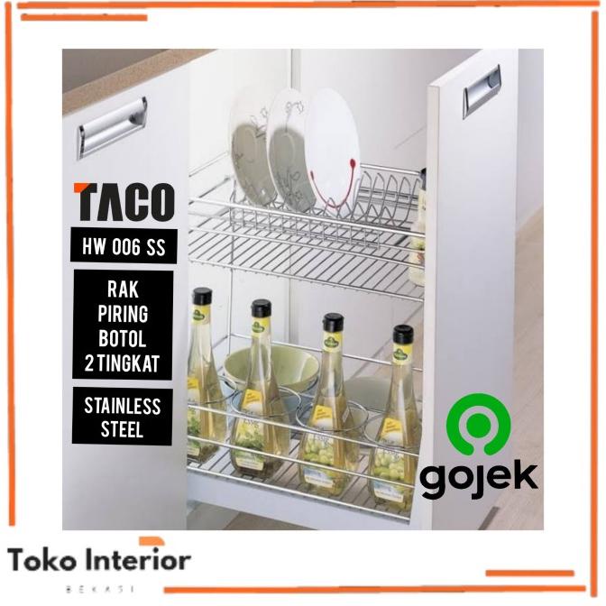 Jual Rak Piring Botol Taco / Rak Kitchen Set / Taco Hw006Ss Stainless