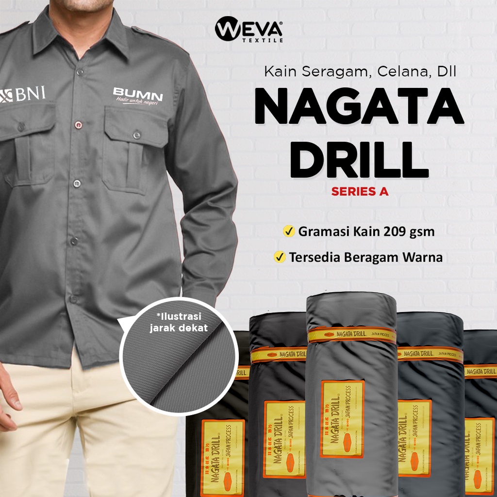 Jual Bahan Kain Nagata Drill Kain Kemeja Drill Murah Series A
