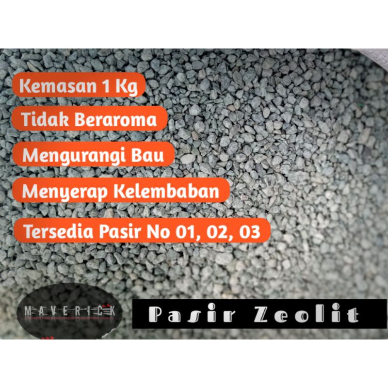 Jual (1 Kg) Pasir Zeolit Zeolite Alas Kandang Pasir Kucing Hamster Sugar Glider Tupai Aquascape