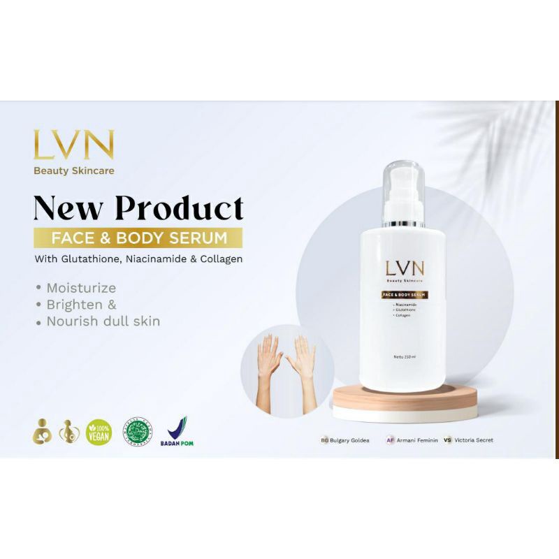 Jual LVN BEAUTY SKINCARE FACE BODY LOTION & BODY SERUM VS 1 BOTOL ISI